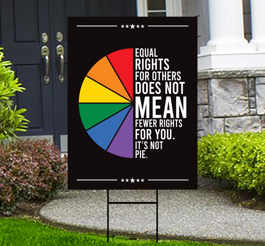 Equal Rights, No Kings In America Yard Sign - Resist Hate Lawn Sign, Anti-Trump Sign