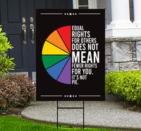 Equal Rights, No Kings In America Yard Sign - Resist Hate Lawn Sign, Anti-Trump Sign