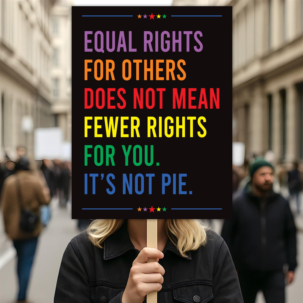 Equal Rights, No Kings In America Protest Sign, Anti-Trump Resistance