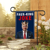 Faux King Joke, No Kings In America Garden Flag, Double Sided, Resist Hate Flag