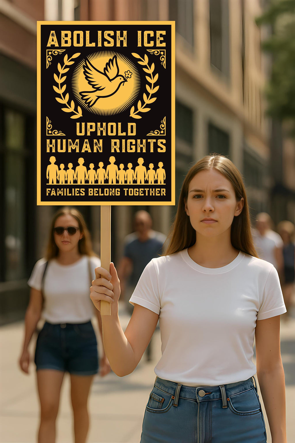 Abolish ICE Protest Sign, Anti-Trump Keep the Immigrants, Deport the Racists
