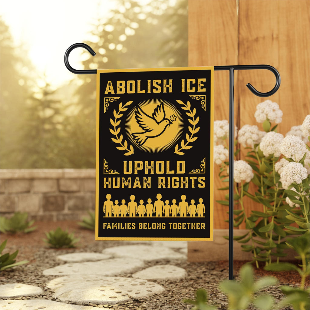 Abolish ICE Garden Flag, Double Sided, Keep the Immigrants, Deport the Racists Flag