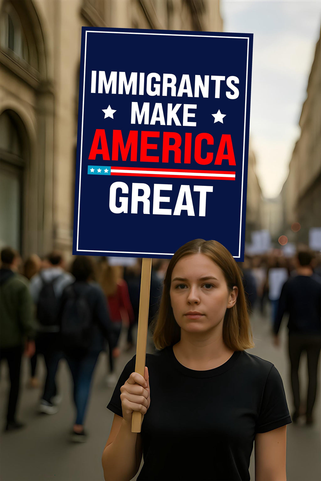 Immigrants Make America Great Protest Sign, Anti-Trump Resistance, Political Activist Poster