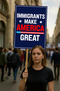 Immigrants Make America Great Protest Sign, Anti-Trump Resistance, Political Activist Poster