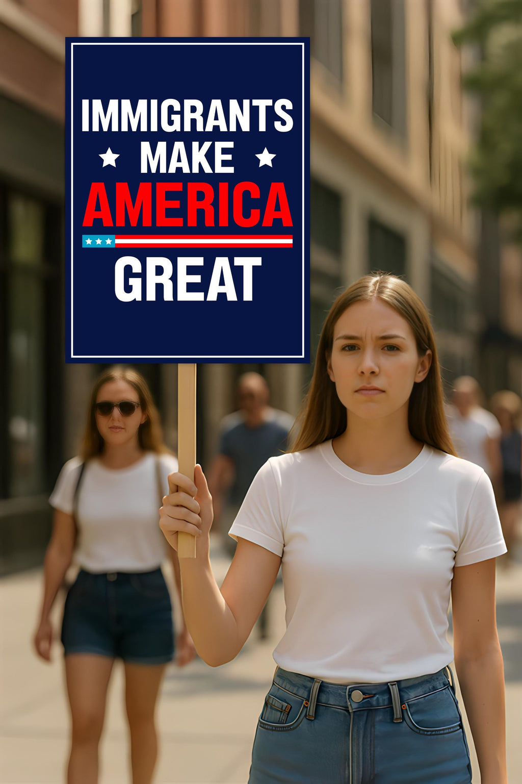 Immigrants Make America Great Protest Sign, Anti-Trump Resistance, Political Activist Poster