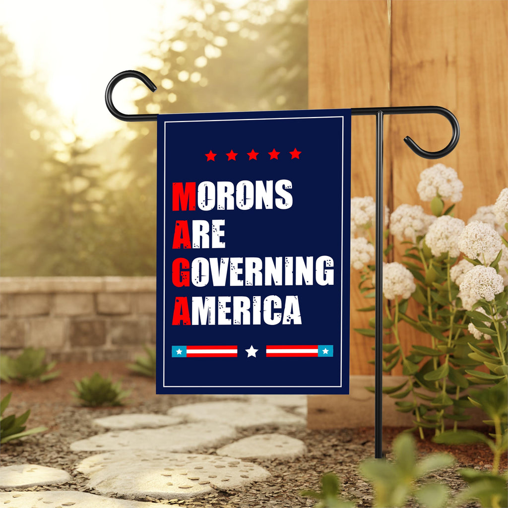 Morons Are Governing America Garden Flag, Double Sided, Resist Hate Flag, Anti-Trump Flag