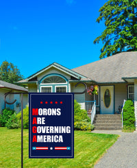 Morons Are Governing America Garden Flag, Double Sided, Resist Hate Flag, Anti-Trump Flag