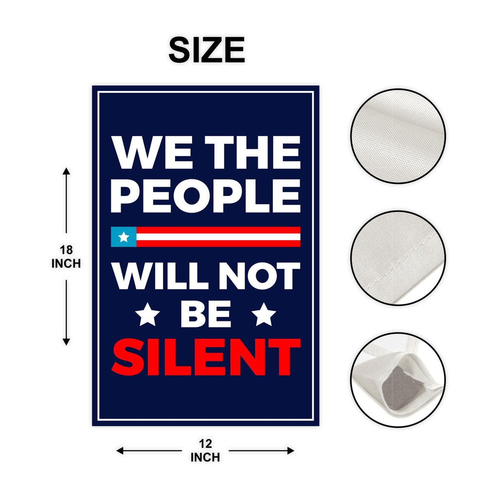 We the People Garden Flag, 12x18 Inch Double Sided, Resist Hate Flag