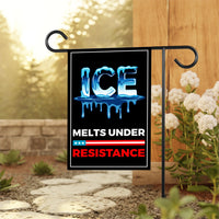 ICE Melts Under Resistance Garden Flag, 12x18 Inch Double Sided, Resist Hate Flag
