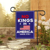 No Kings In America Garden Flag, 12x18 Inch Double Sided, Resist Hate Flag, Anti-Trump Flag, Resist Racism Flag, Resist Fascism Flag