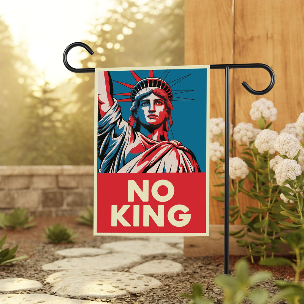 No Kings In America Garden Flag, 12x18 Inch Double Sided, Resist Hate Flag, Anti-Trump Flag, Resist Racism Flag, Resist Fascism Flag