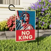 No Kings In America Garden Flag, 12x18 Inch Double Sided, Resist Hate Flag, Anti-Trump Flag, Resist Racism Flag, Resist Fascism Flag