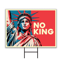 No Kings In America Yard Sign - Resist Hate Lawn Sign, Anti-Trump Sign, Resist Racism, Resist Fascism Yard Sign with Metal H-Stake