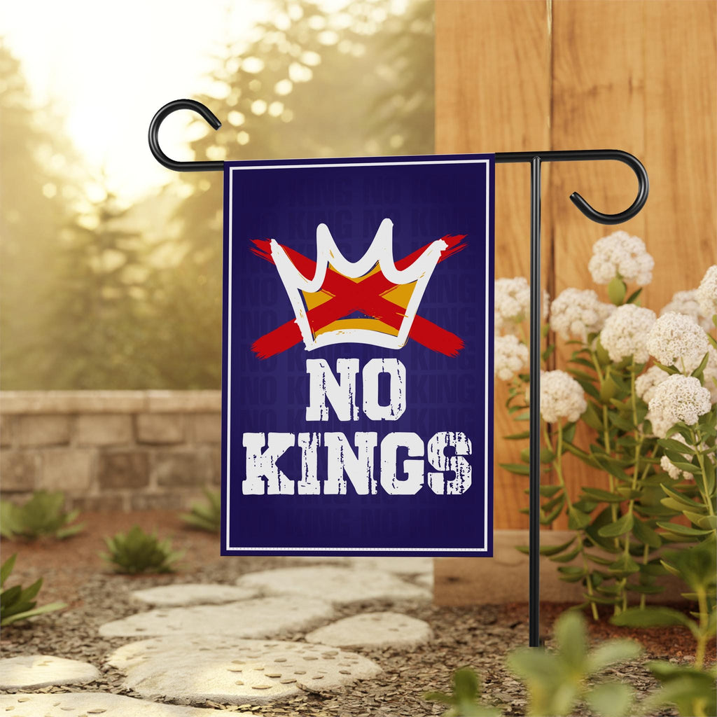No Kings In America Garden Flag, 12x18 Inch Double Sided, Resist Hate Flag, Anti-Trump Flag, Resist Racism Flag, Resist Fascism Flag
