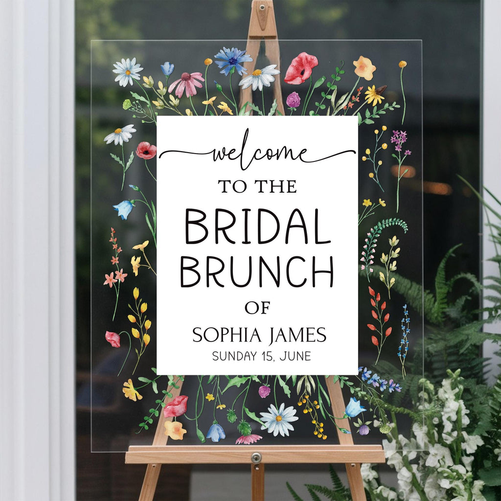 Custom Wildflowers Bridal Shower Sign, Floral Bridal Shower Acrylic Welcome Sign, Wildflowers Bridal Brunch Sign, Wild Flowers Bridal Decor