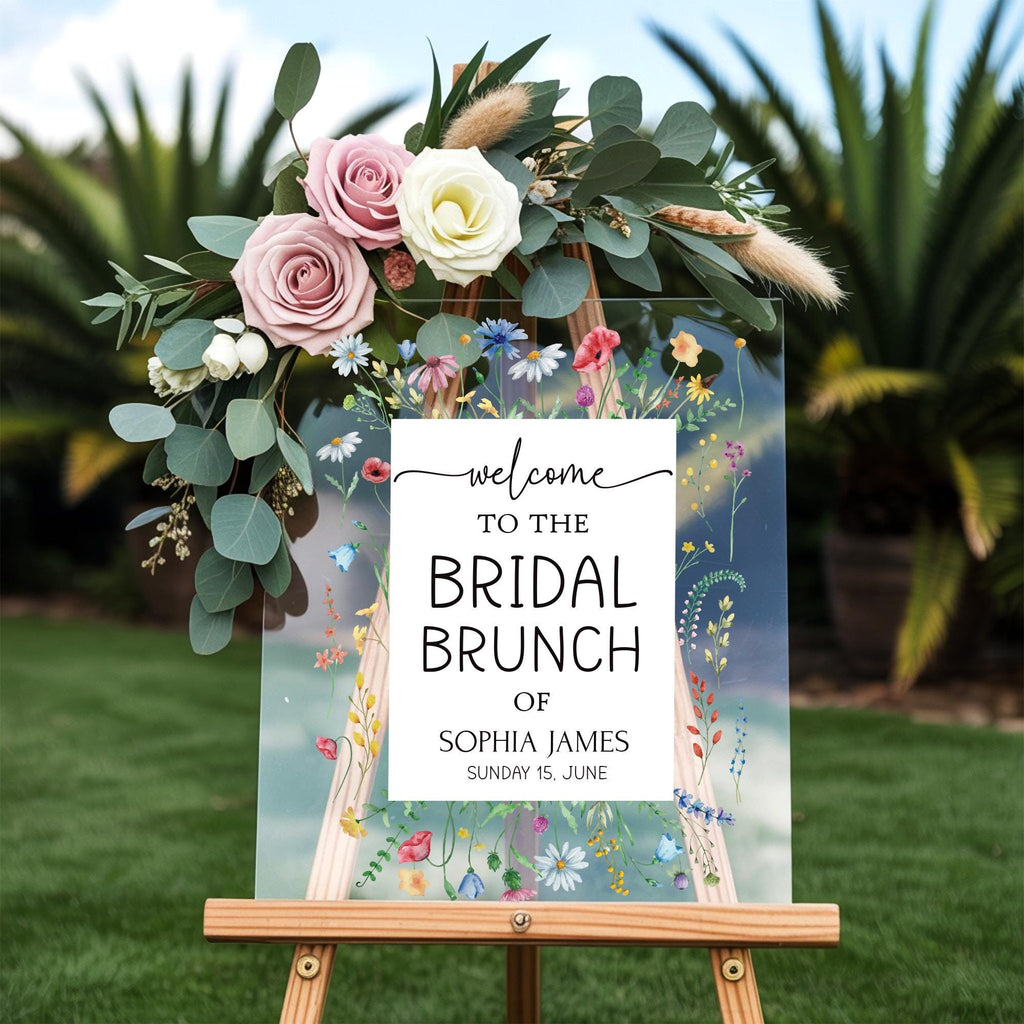 Custom Wildflowers Bridal Shower Sign, Floral Bridal Shower Acrylic Welcome Sign, Wildflowers Bridal Brunch Sign, Wild Flowers Bridal Decor
