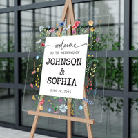 Wildflower Wedding Acrylic Sign, Custom Welcome Sign, Floral Sign for Weddings, Spring Wedding Sign, Flower Wedding Sign, Wildflower Sign