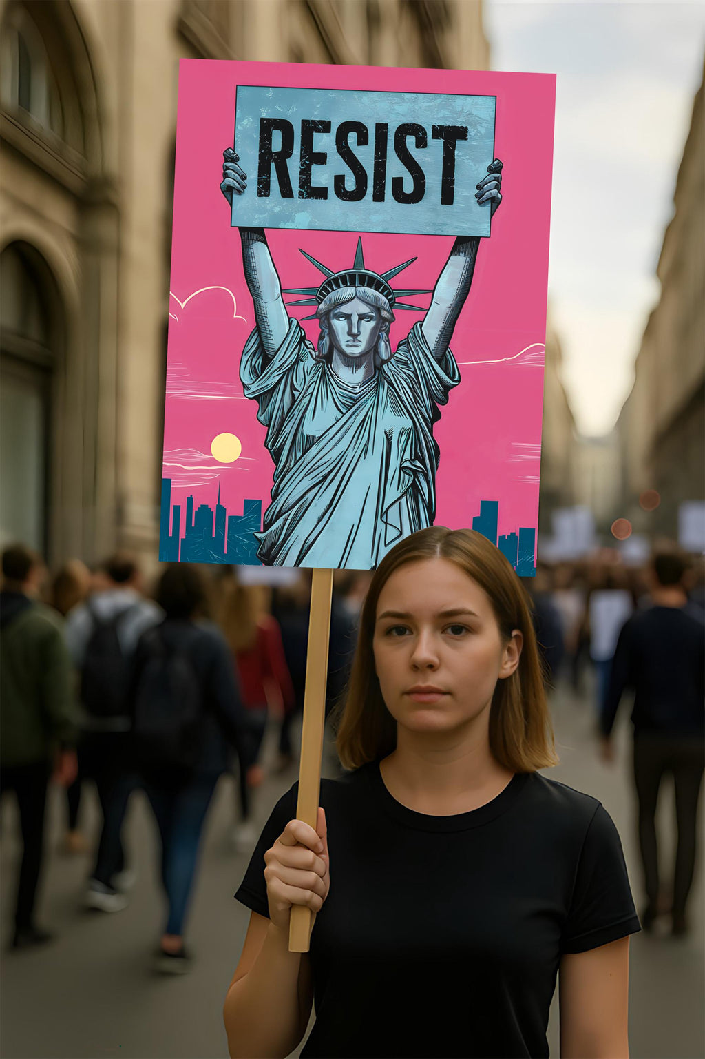 Resistance, No Kings In America Protest Sign, Anti-Trump