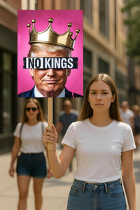 No Kings In America Protest Sign, Anti-Trump Resistance