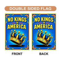 No Kings In America Garden Flag, 12x18 Inch Double Sided, Resist Hate Flag, Anti-Trump Flag, Resist Racism Flag, Resist Fascism Flag