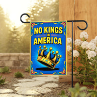 No Kings In America Garden Flag, 12x18 Inch Double Sided, Resist Hate Flag, Anti-Trump Flag, Resist Racism Flag, Resist Fascism Flag