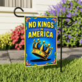 No Kings In America Garden Flag, 12x18 Inch Double Sided, Resist Hate Flag, Anti-Trump Flag, Resist Racism Flag, Resist Fascism Flag