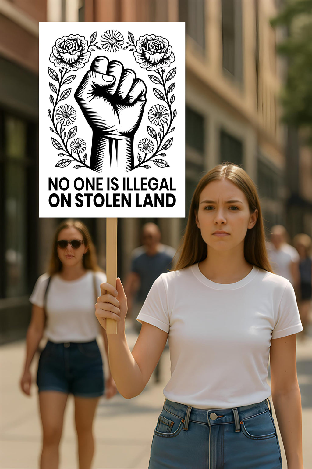 No One Is Illegal Protest Sign, Anti-Trump Resistance, Political Activist Protest Poster