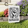 No One Is Illegal Garden Flag, 12x18 Inch Double Sided, Resist Hate Flag, Anti-Trump Flag