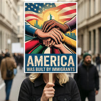 America Was Built By Immigrants Protest Sign, Anti-Trump Resistance
