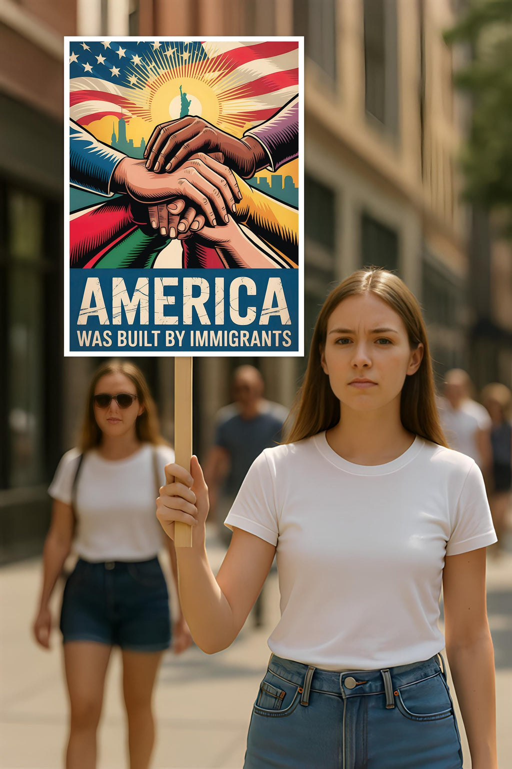 America Was Built By Immigrants Protest Sign, Anti-Trump Resistance