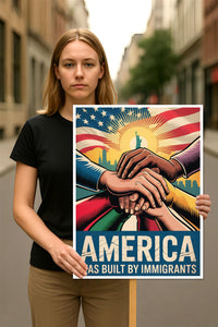 America Was Built By Immigrants Protest Sign, Anti-Trump Resistance