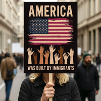 America Was Built By Immigrants Protest Sign, Anti-Trump Resistance