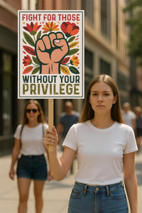Fight For Those Without Your Privilege Protest Sign, Anti-Trump Resistance