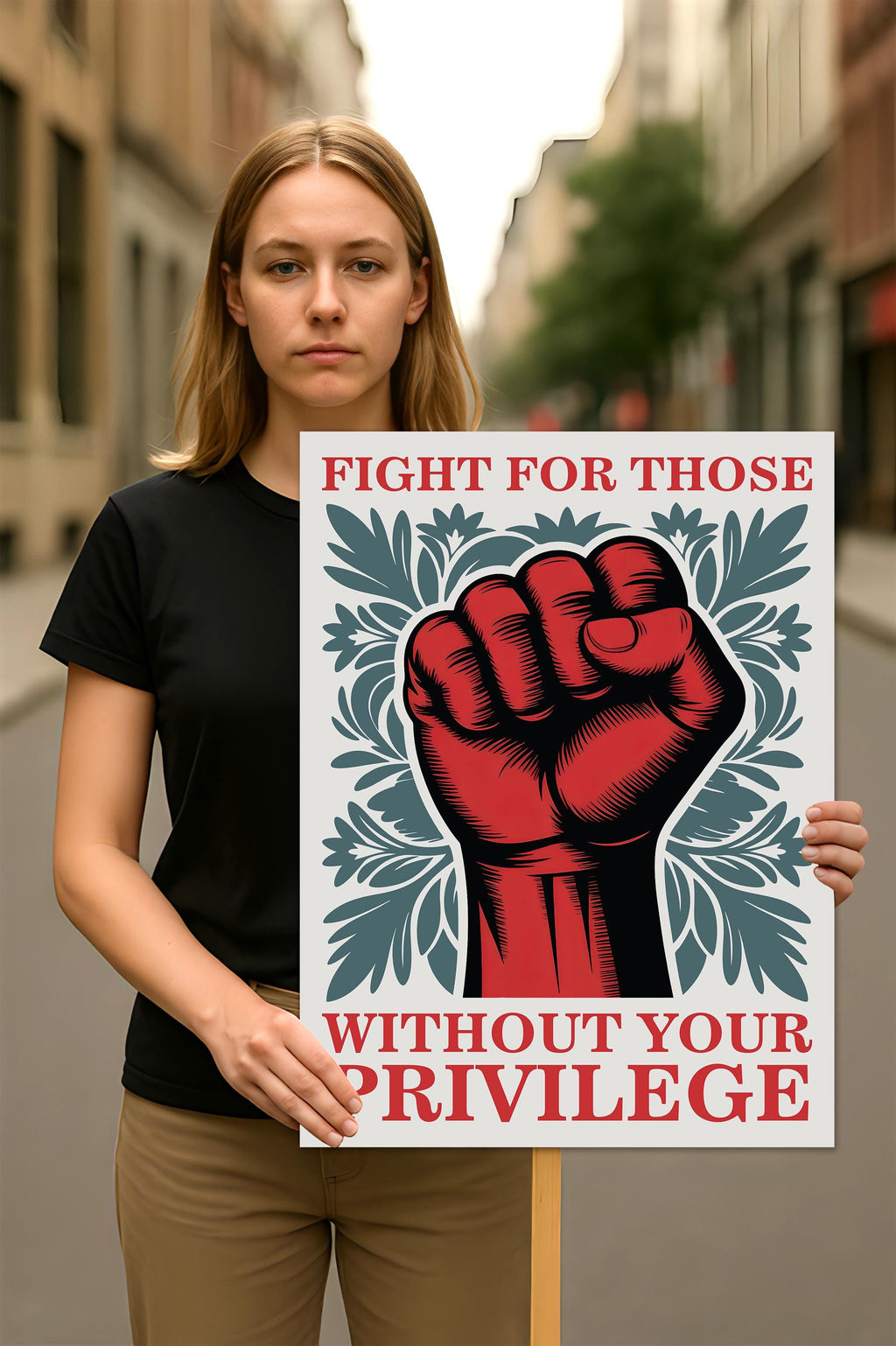 Fight For Those Without Your Privilege Protest Sign, Anti-Trump Resistance