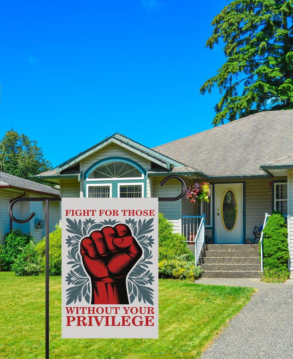 Fight For Those Without Your Privilege Garden Flag, 12x18 Inch Double Sided
