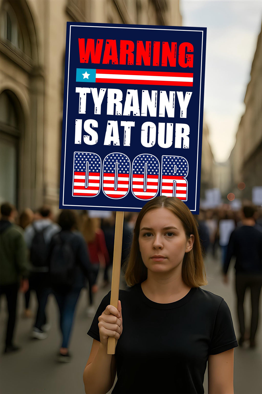 Tyranny Is at the Door Protest Sign, Anti-Trump Resistance, Political Activist Poster