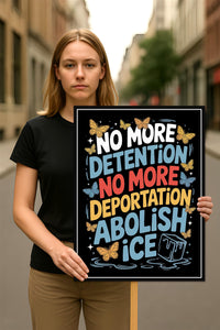 Abolish ICE Protest Sign, Anti-Trump Resistance, Political Activist Poster