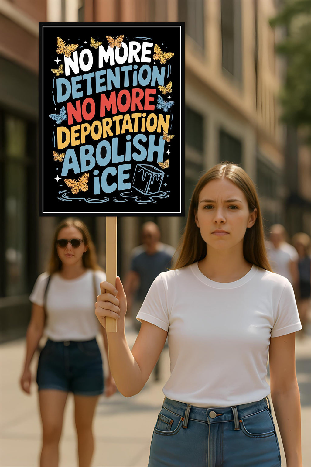 Abolish ICE Protest Sign, Anti-Trump Resistance, Political Activist Poster