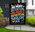 Abolish ICE Protest Yard Sign - Resist Hate Lawn Sign, Anti-Trump, Resist Racism, Resist Fascism Sign with Metal H-Stake
