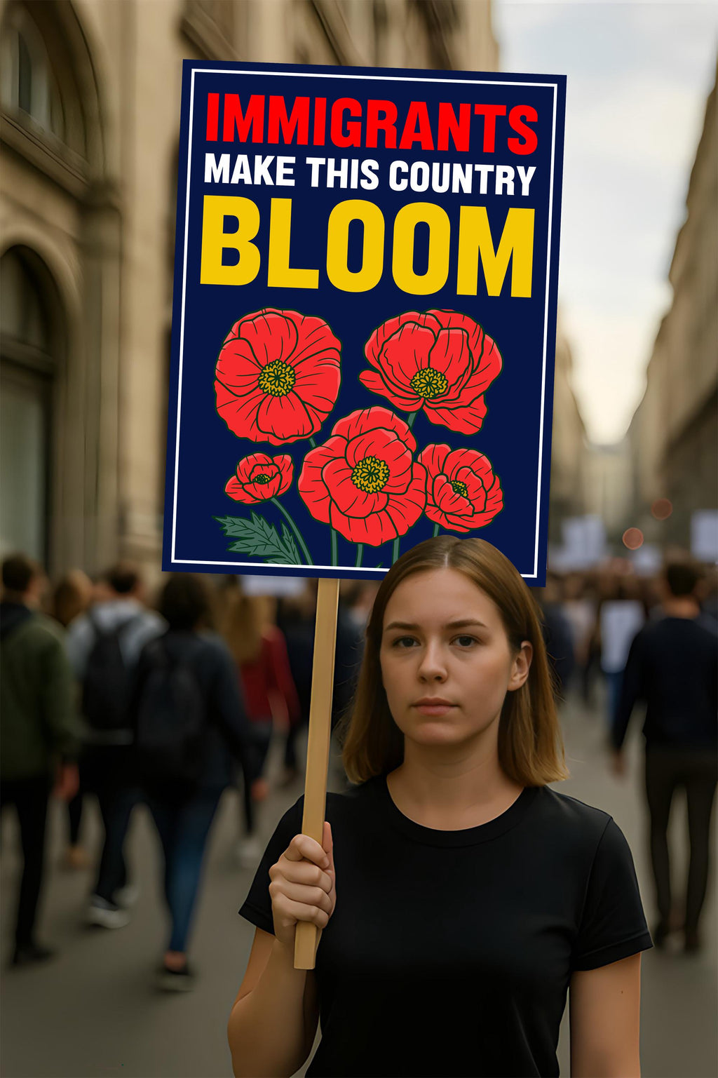 Immigrants Make This Country Bloom Protest Sign, Anti-Trump Resistance