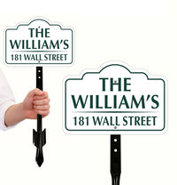 7x10 Inch Custom Address Metal Yard Sign with 16" Stake, Personalized House Number