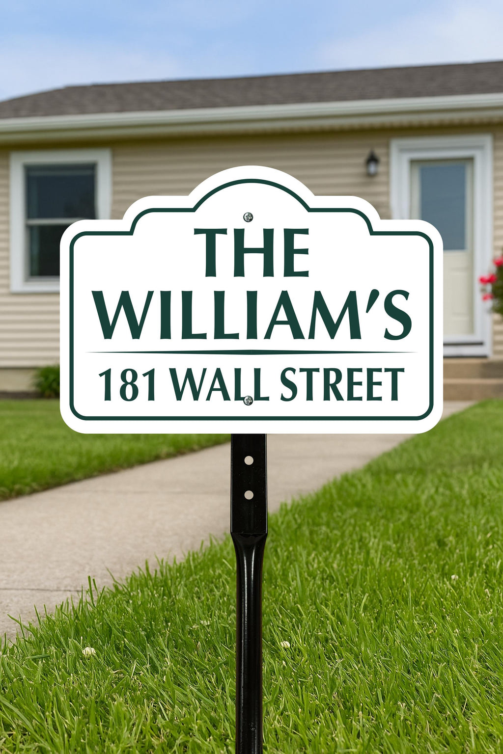 7x10 Inch Custom Address Metal Yard Sign with 16" Stake, Personalized House Number