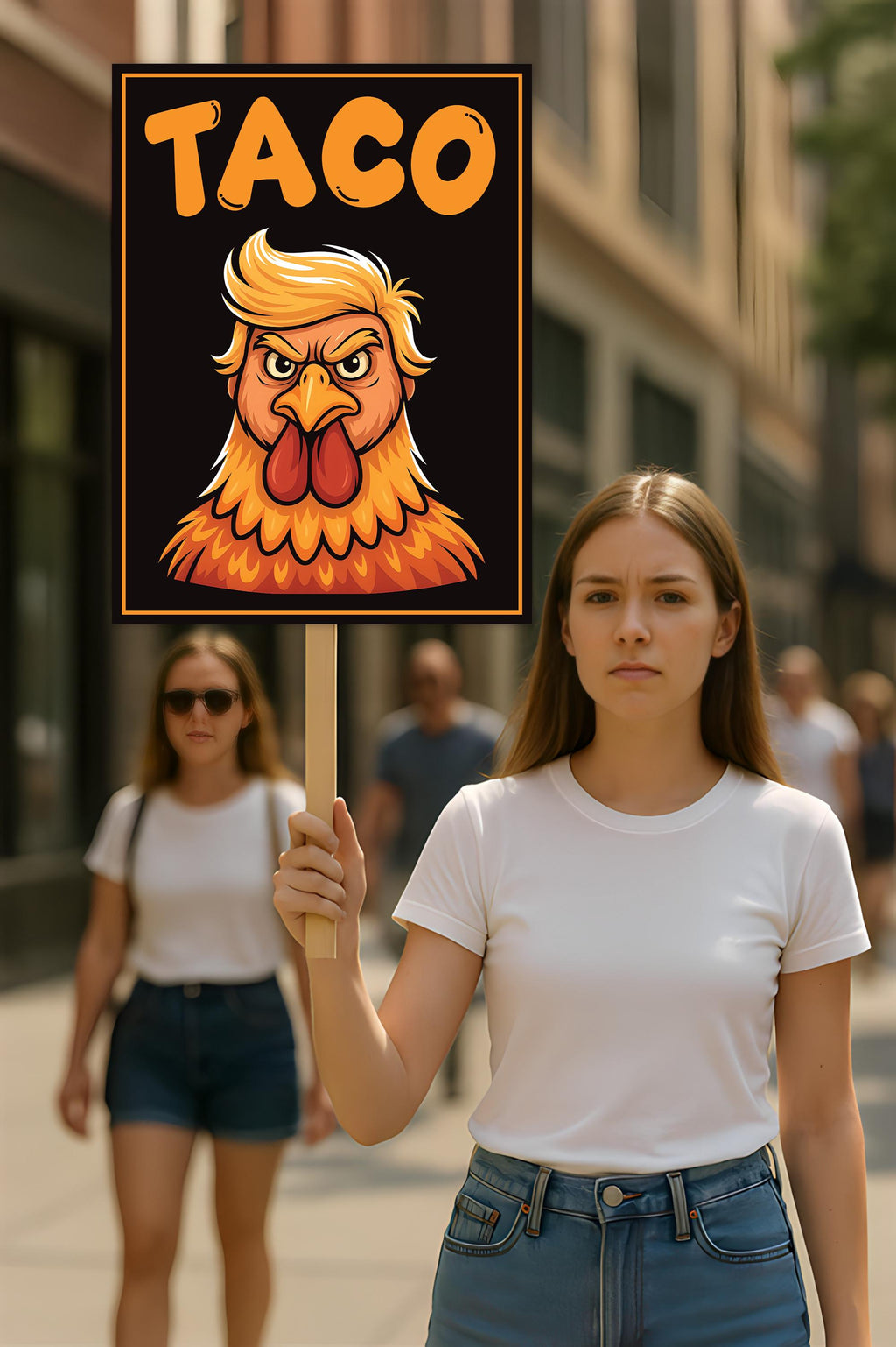 Taco - Trump Always Chickens Out Protest Sign, Anti-Trump Resistance