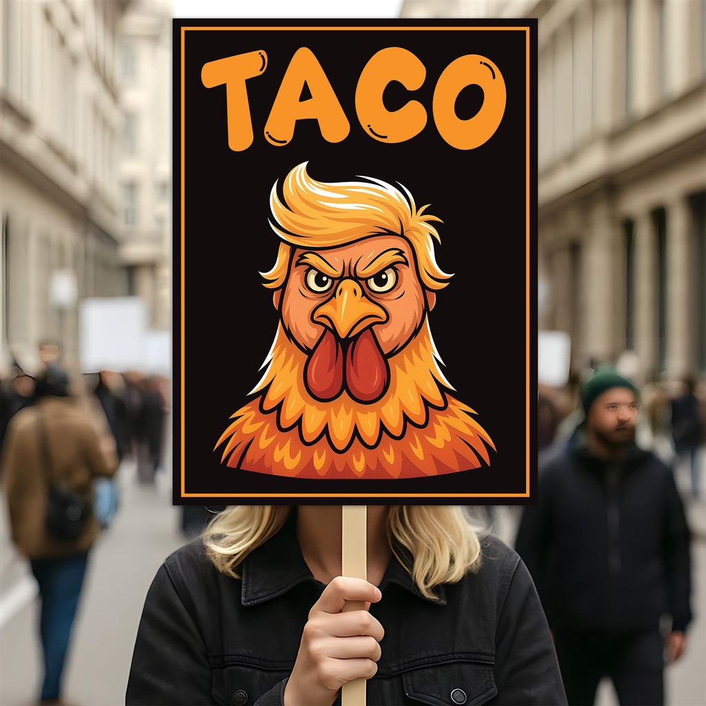 Taco - Trump Always Chickens Out Protest Sign, Anti-Trump Resistance