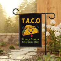 Let's Go Taco Trump Always Chickens Out Protest Garden Flag, Double Sided, Resist Hate, Anti-Trump, Resist Racism Flag, Resist Fascism Flag