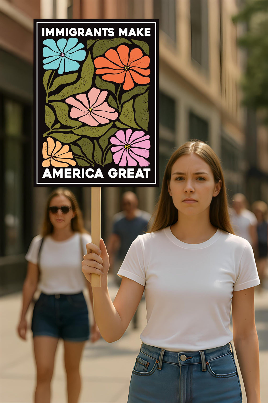 Immigrants Make America Great Protest Sign, Anti-Trump Resistance, Political Activist Poster