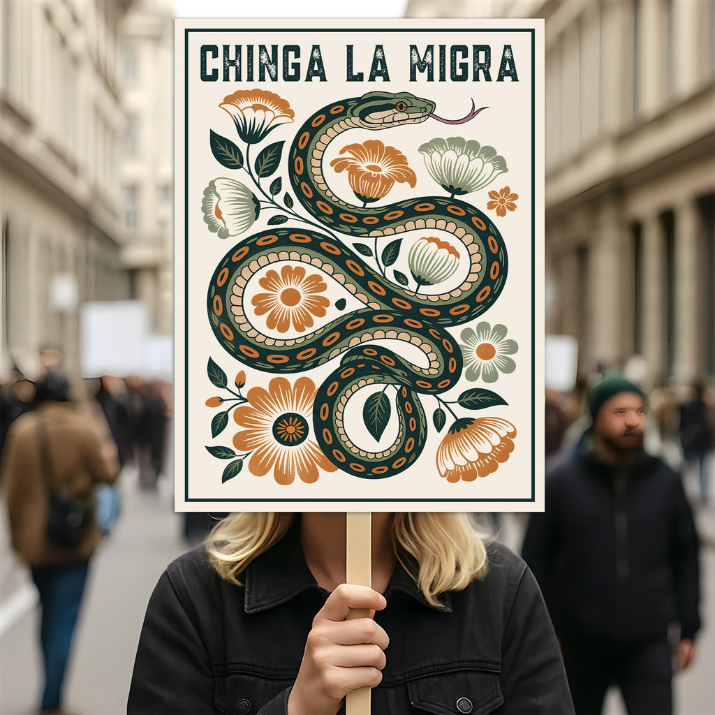 Immigrant Rights Shirt Chinga La Migra Protest Sign, Anti-Trump, Abolish ICE