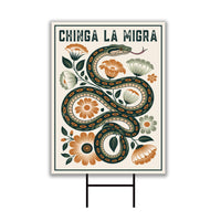Immigrant Rights Chinga La Migra Yard Sign - Resist Hate Lawn Sign, Anti-Trump, Resist Racism, Resist Fascism Sign with Metal H-Stake
