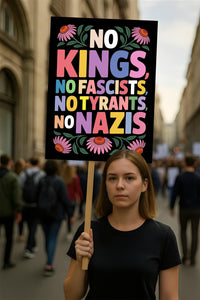 No Kings No Fascists No Nazis Protest Sign, Anti-Trump, Resist Hate, Resist Racism, Resist Fascism, Political Activist Poster Rally Sign