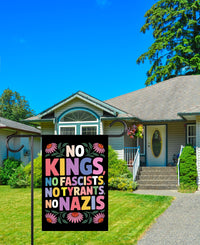 No Kings No Fascists No Nazis Protest Garden Flag